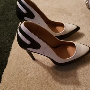 Tuxedo style black and white shoes
